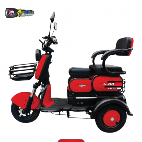 AJ EV BIKE จักรยานสามล้อไฟฟ้า รุ่น A-89 สีแดง